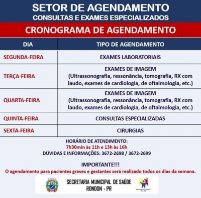 AGENDAMENTO DE CONSULTAS E EXAMES ESPECIALIZADOS