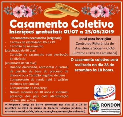 Programa Justiça no Bairro: Casamento Coletivo