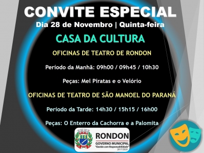 Convite Especial: Apresentações das Oficinas de Teatro