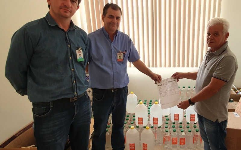 Município de Rondon recebe doação de álcool líquido 70% da Usina Santa Terezinha (Unidade de Rondon)