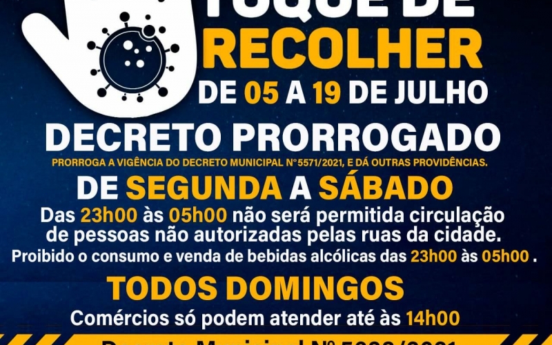 ATENÇÃO RONDON, PRORROGAÇÃO DO DECRETO MUNICIPAL
