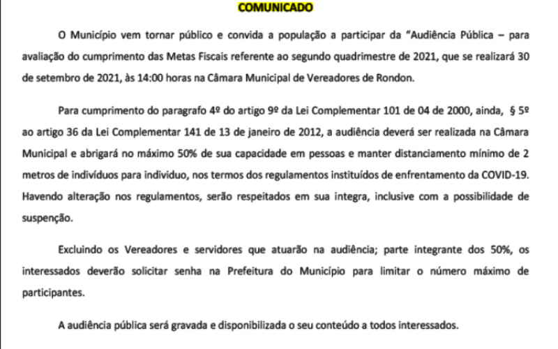 AUDIÊNCIA PÚBLICA 30/09/2021