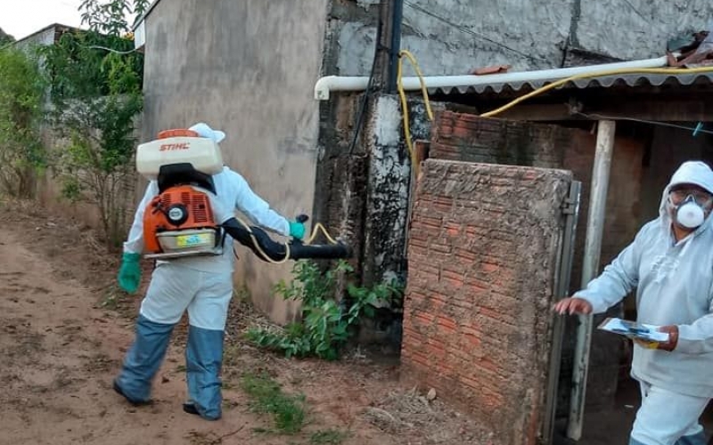 Trabalhos de aplicação de UBV Costal - Ultra Baixo Volume (contra a dengue)