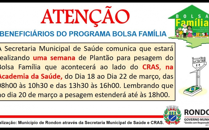 Informação aos Beneficiários do Programa Bolsa Família