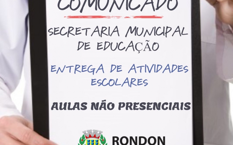 Entrega de atividades escolares - Aulas não presenciais