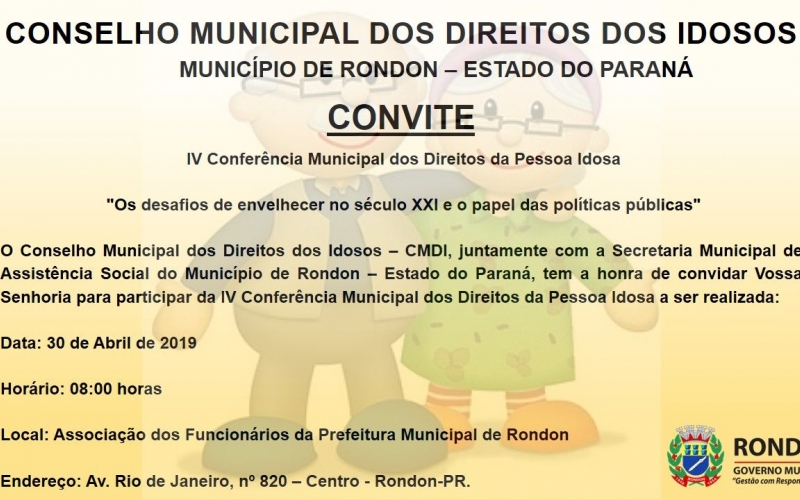 4ª Conferência Municipal dos Direitos da Pessoa Idosa