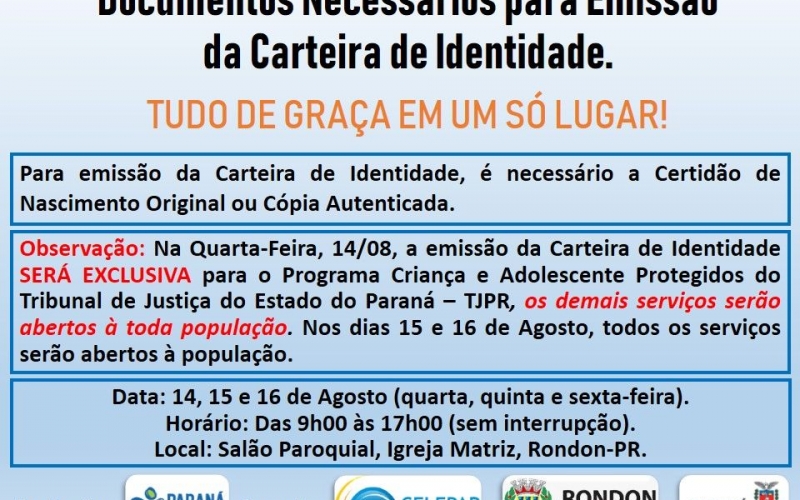 Paraná Cidadão: Emissão da Carteira de Indentidade