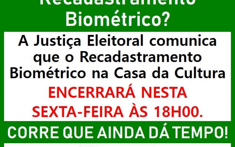 Último Dia do Recadastramento Biométrico em Rondon!