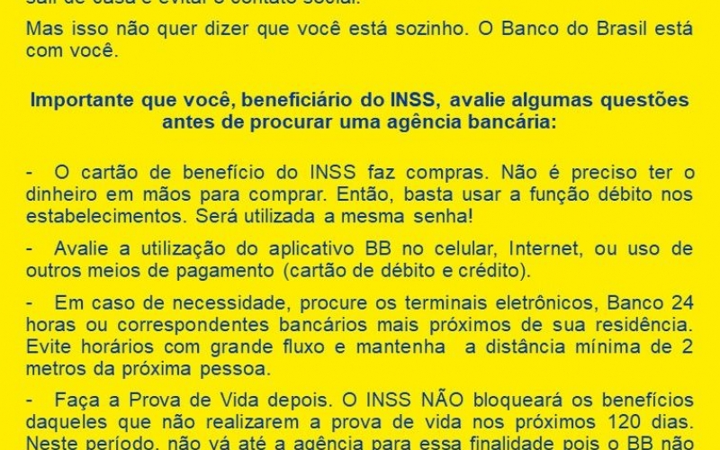 Comunicado: Banco do Brasil de Rondon