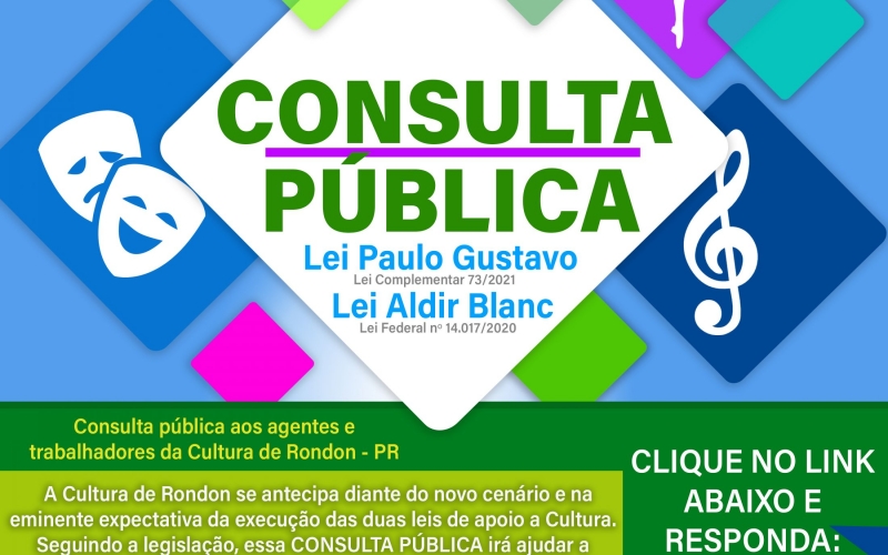 CONSULTA PÚBLICA - LEI PAULO GUSTAVO & LEI ALDIR BLANC - RONDON/PR