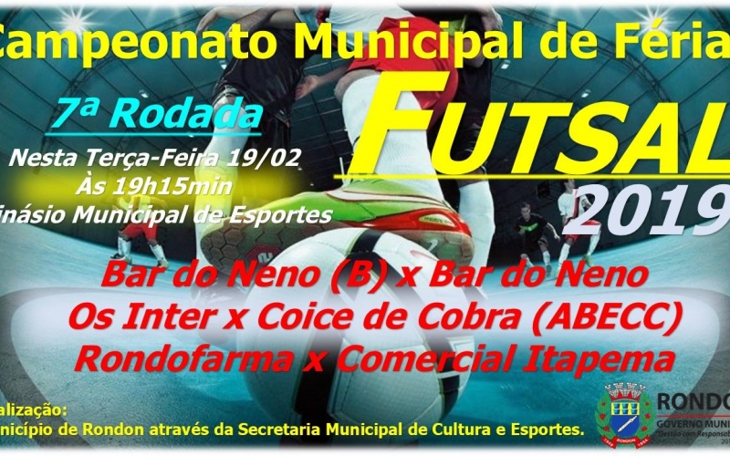 7ª Rodada Campeonato Municipal de Férias Futsal