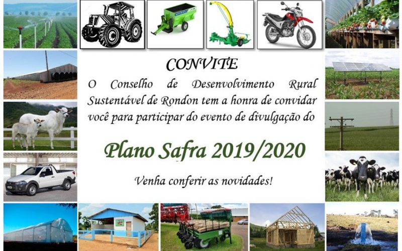 Convite: Divulgação do Plano Safra 2019/2020