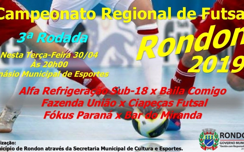 Terceira Rodada do Campeonato Regional de Futsal